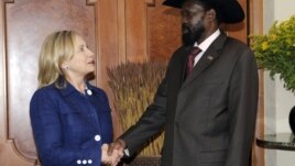 Hillary iyo madaxwyne Salva Kiir