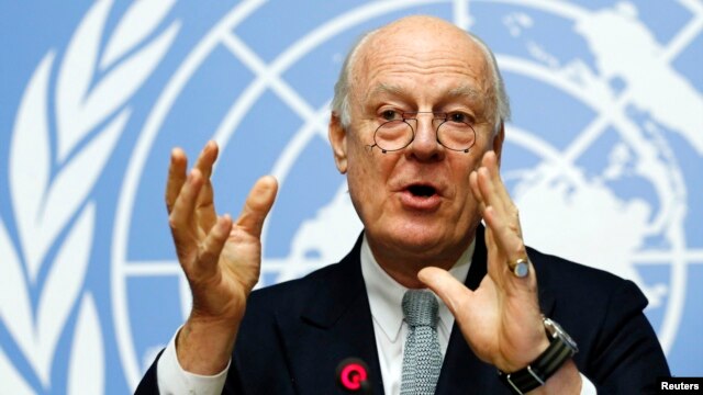 Đặc sứ Liên Hiệp Quốc về Syria Staffan de Mistura tại cuộc họp ở Geneva ngày 25/1/2016. 