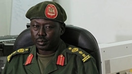 SPLA spokesman, Col. Philip Aguer, shown here at a briefing in March 2012, says South Sudanese soldiers have killed more than two dozen members of David Yau Yau's rebel group. (AP)
