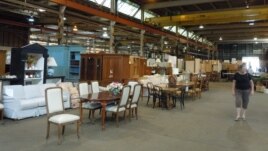 The Second Chance Warehouse in Baltimore, Maryland, contains everything from doors and floors to furnishings and other household items reclaimed from homes slated to be restored, renovated or demolished. (J. Taboh/VOA)