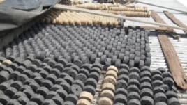 A batch of biomass briquettes on display in Tanzania (courtesy: Legacy Foundation)