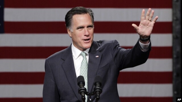 Republican presidential candidate, former Massachusetts Gov. Mitt Romney speaks at Lansing Community College in Lansing, Mich., May 8, 2012. 