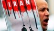 An Iranian exile shouts slogans to protest against executions in Iran during a demonstration in front of the Iranian embassy in Brussels. (file) 
