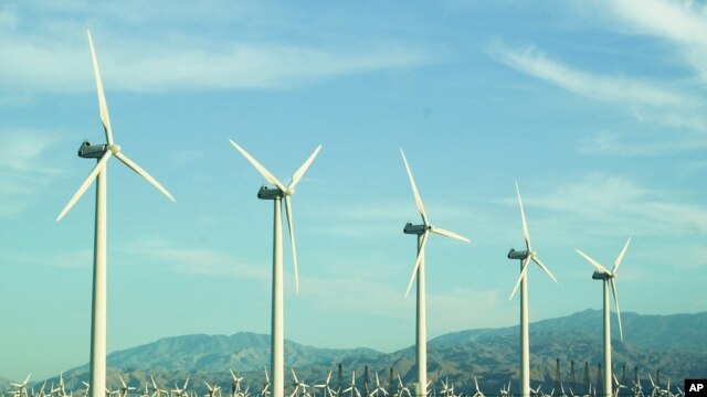 Wind turbines similar to these in California's Yucca Valley region are soon going to be part of Africa's largest wind farm, in northern Kenya (AP)