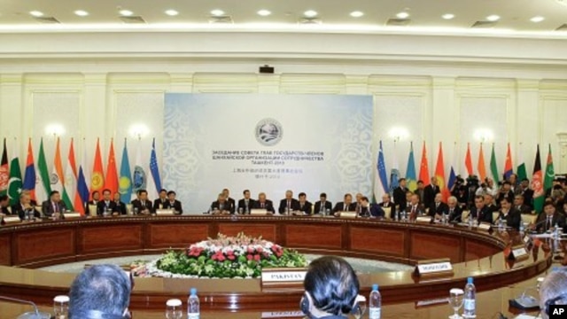 Members of the Shanghai Cooperation Organization seen during a meeting in Tashkent, Uzbekistan (File Photo - June 11, 2010)