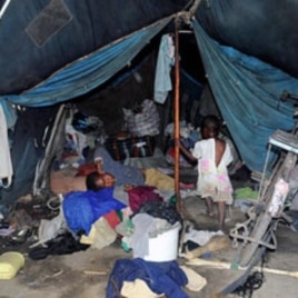 Children inside a tent at Vumilia Eldoret Camp