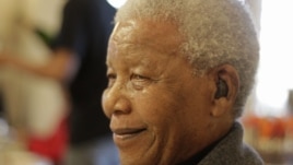 Former South African President Nelson Mandela as he celebrates his birthday in Qunu, South Africa, July 18, 2012.