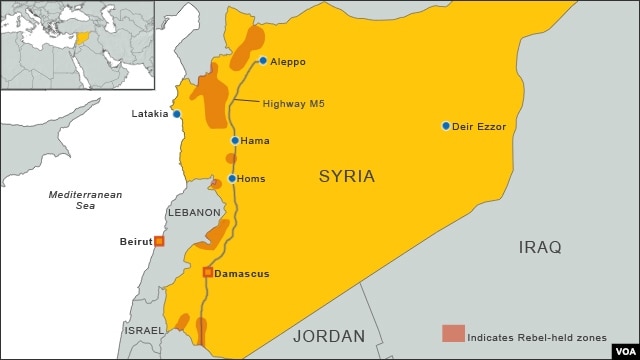 Rebel-held zones in Syria.