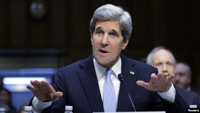 Calon Menteri Luar Negeri Amerika, Senator John Kerry dalam sidang di Capitol Hill, Washington, 24 Januari 2013. (REUTERS/Jonathan Ernst).