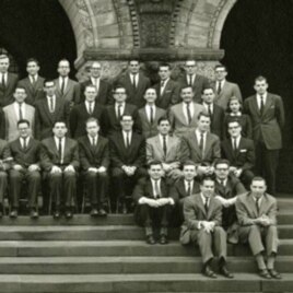 Detail of Harvard Law Review Board of Editors, 1957-1958. Ruth Bader Ginsburg (far right) was one of only two women on the prestigious panel.