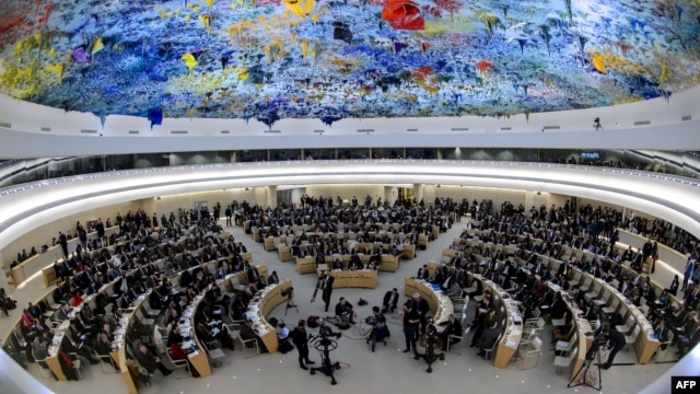 Một phiên họp của Hội đồng Nhân quyền Liên hiệp quốc tại Geneve