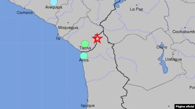 El temblor se produjo en el extremo norte de Chile, cerca de la frontera con Perú. (USGS)