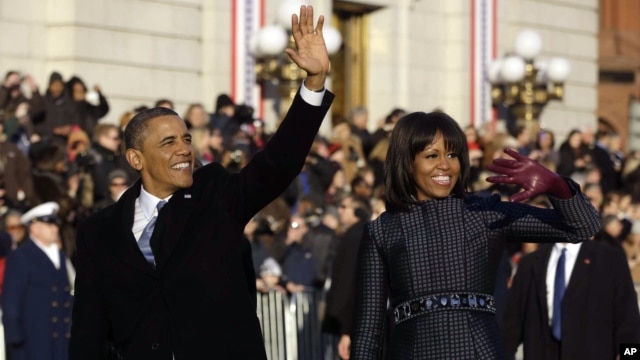 Le Président Barack Obama et la Prémière Dame Michelle Obama, 21 jan., 2013. 