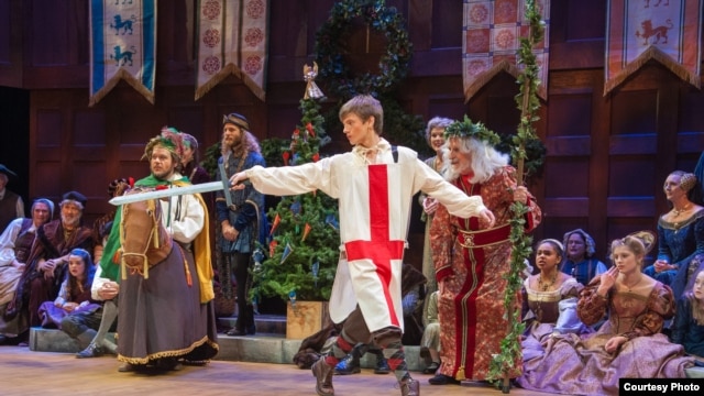 "Saint George" in The Christmas Revels. (Sheppard Ferguson)