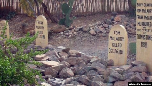 Boot Hill in Tombstone, Arizona contains the remains of gun fighters who lost their lives in the wild west town.