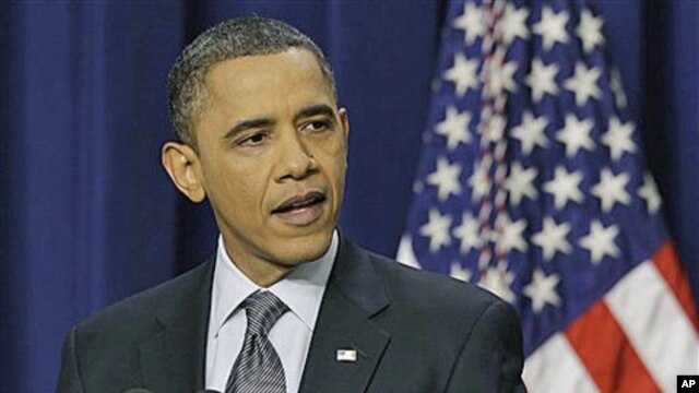 President Barack Obama speaks during a news conference on the White House complex in Washington, February 15, 2011
