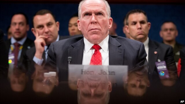 Giám đốc CIA John Brennan xuất hiện trước Ủy ban Tình báo Hạ viện để bàn về các mối đe dọa toàn cầu tại Quốc hội Mỹ hôm 25/2.