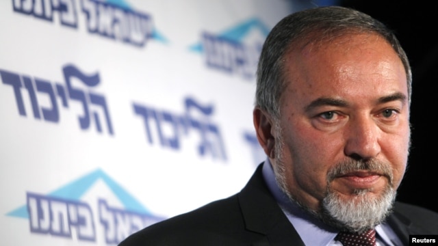Israeli Foreign Minister Avigdor Lieberman speaks at a conference for young members of his Yisrael Beiteinu party in Tel Aviv December 13, 2012.