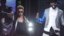 Justin Bieber junto "Will.i.am" durante el espectáculo que ofreció en el MGM Grand Garden Arena, en Las Vegas, Nevada.