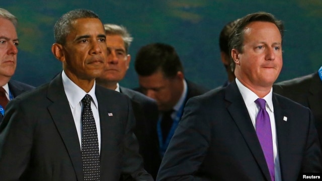 Tổng thống Mỹ Barack Obama và Thủ tướng Anh David Cameron.