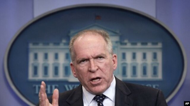 Deputy National Security Adviser for Homeland Security and Counterterrorism John Brennan gestures during the daily news briefing at the White House in Washington (File Photo - May 2, 2011)