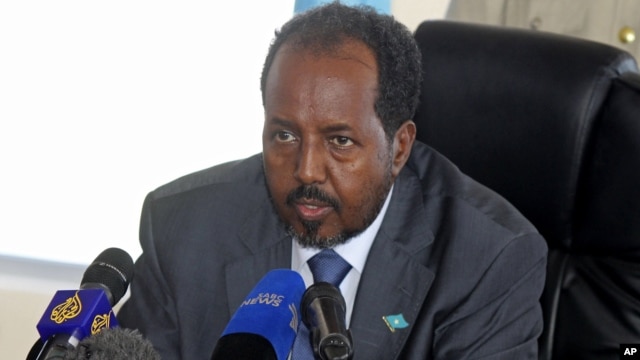 Somalia's President Hassan Sheikh Mohamud speaks at a press conference in Mogadishu. (File)