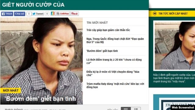 Tin giết người cướp của trên báo mạng ở Việt Nam. Thời gian gần đây một số tờ báo đua nhau đăng tin về các vụ trọng án, trong đó có những bài ‘mô tả chi tiết tội ác’ hoặc ‘khai thác thông tin giật gân xung quanh vụ án’, ‘xâm phạm quyền riêng tư của công dân.’