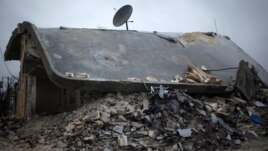 A house in Azaz destroyed by Syrian government rockets according to local residents, December 18, 2012. (Reuters) 