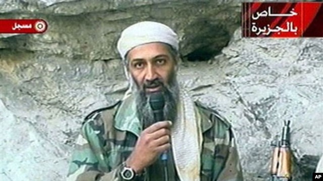 This image made from video broadcast on 07 Oct 2001 shows Osama bin Laden at an undisclosed location