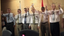 Prisioneros políticos cubanos acogidos por España en 2010.
