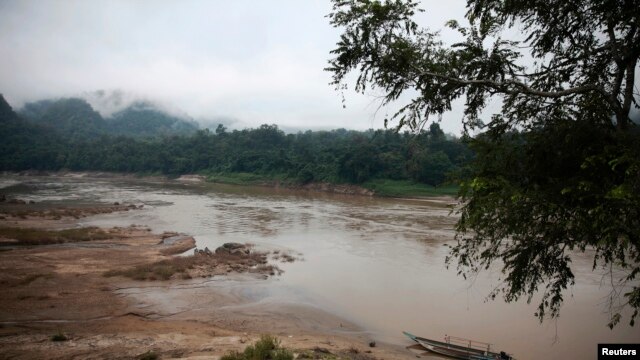 FILE - View of the Salween River seen from a small Thai-Karen village Tha Tafang on the Thai side of the river Nov. 17, 2014.