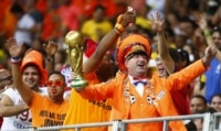 Dutch fans celebrate at the 2014 World Cup.