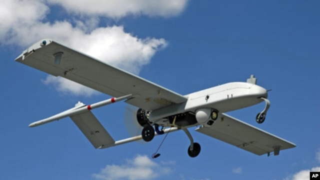 An unarmed U.S. 'Shadow' drone is pictured in flight in this undated photograph (FILE PHOTO).
