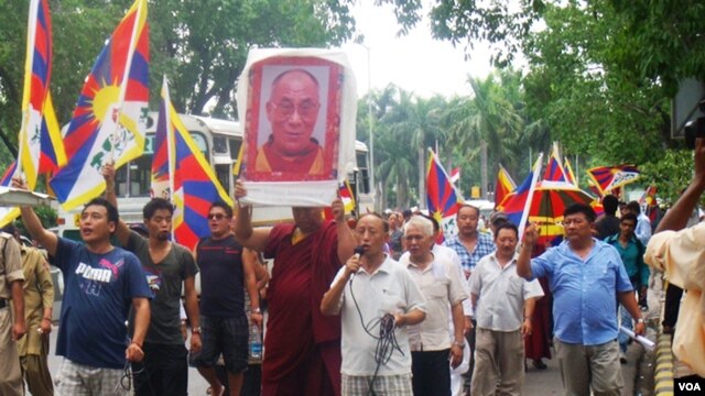 Tibetans in Delhi Protest Outside Chinese Embassy 