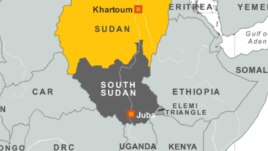 Sudan - South Sudan map (VOA) Juba accuses Khartoum of violating its airspace by dropping weapons over the border to militiamen in South Sudan's Jonglei state.