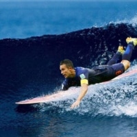 Van Persie surfing.