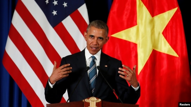 Tổng thống Hoa Kỳ Barack Obama tại Hà Nội ngày 23/5/2015.