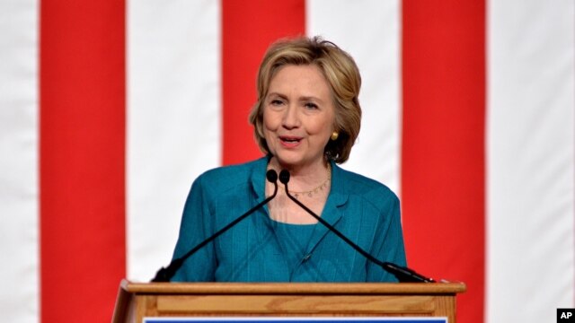 Ứng viên tổng thống của đảng Dân chủ, bà Hillary Clinton.