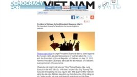 Thỉnh nguyện thư trên trang Democracy for Vietnam.