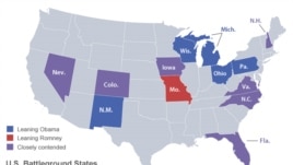 Battleground states in the 2012 U.S. presidential election