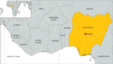 Map of Nigeria, Africa