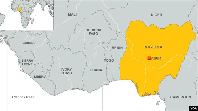 Map of Nigeria, Africa