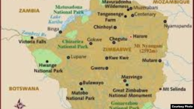 map of zimbabwe