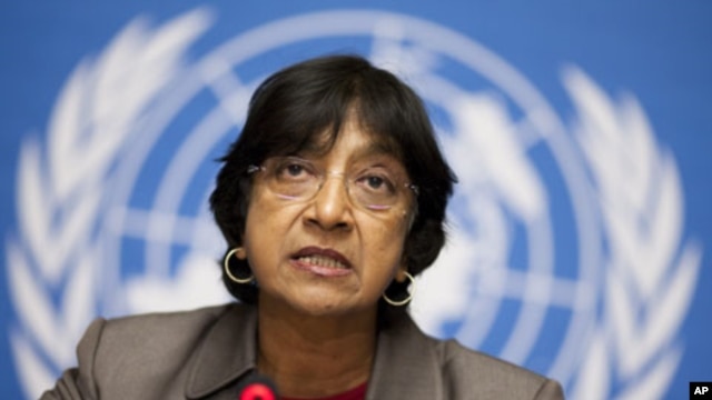 U.N. High Commissioner for Human Rights Navi Pillay also expressed concerns over casualties in Libya, Jan. 19, 2011 (file photo).