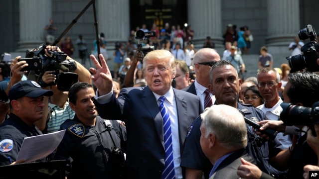 Ứng cử viên tổng thống đảng Cộng hòa Donald Trump tại New York, ngày 17/8/2015.