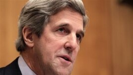 Senate Foreign Relations Committee Chairman Sen. John Kerry, D-Mass., makes a statement on the crisis in Egypt, on Capitol Hill in Washington, February 2, 2011.