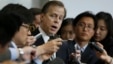 U.S. Special Representative for North Korea Policy Glyn Davies (C) answers reporters' questions after his talks with South Korean chief delegate to the six-party talks on North Korea's denuclearization Lim Sung-nam (not pictured), at the foreign ministry in Seoul May 14, 2013.  
