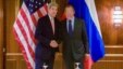 U.S. Secretary of State John Kerry and Foreign Minister Sergey Lavrov are meeting to discuss Syria at the Imperial Hotel in Vienna, Austria, Oct. 23, 2015.