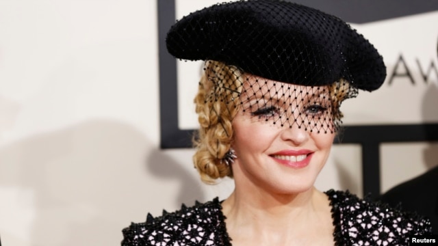 Singer Madonna arrives at the 57th annual Grammy Awards in Los Angeles, California, Feb. 8, 2015.