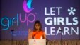 FILE - First lady Michelle Obama is seen speaking at the United Nations Foundation's Girl Up Leadership Summit, Tuesday, July 14, 2015, at the W Hotel in Washington. 